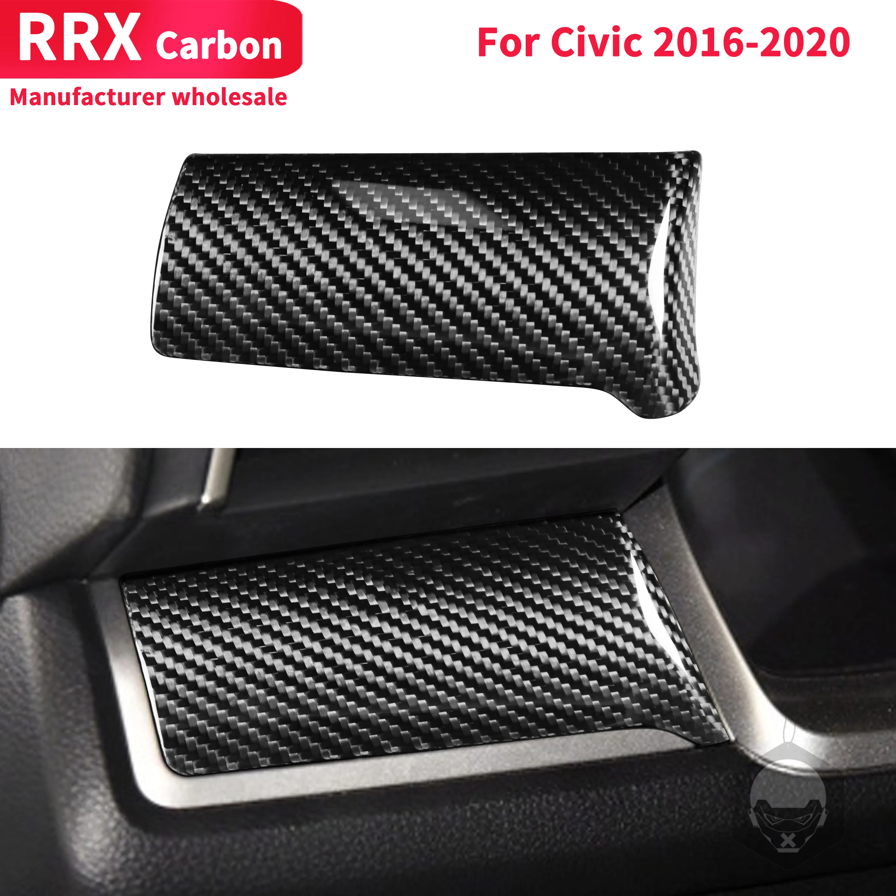 

For Honda Civic 10th Gen 2016-2021 Car Interior Central Control Panle Decals Trim Stickers Carbon Fiber Decorative Accessories