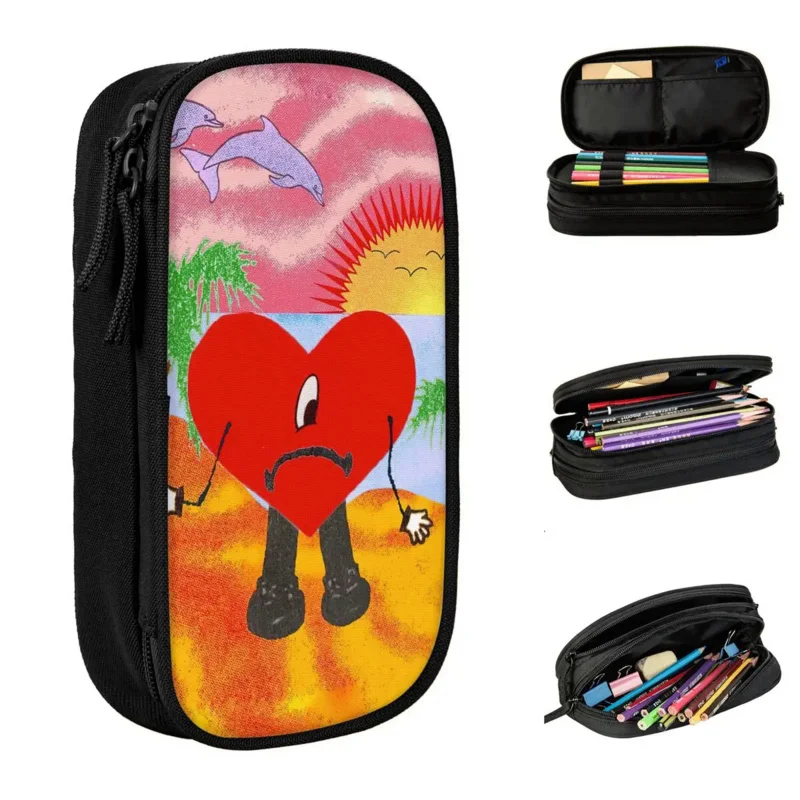 

Bad Bunny Un Verano Sin Ti Case Creative Pen Holder Bag Student Big Capacity School Supplies Gifts Pencil Pouch