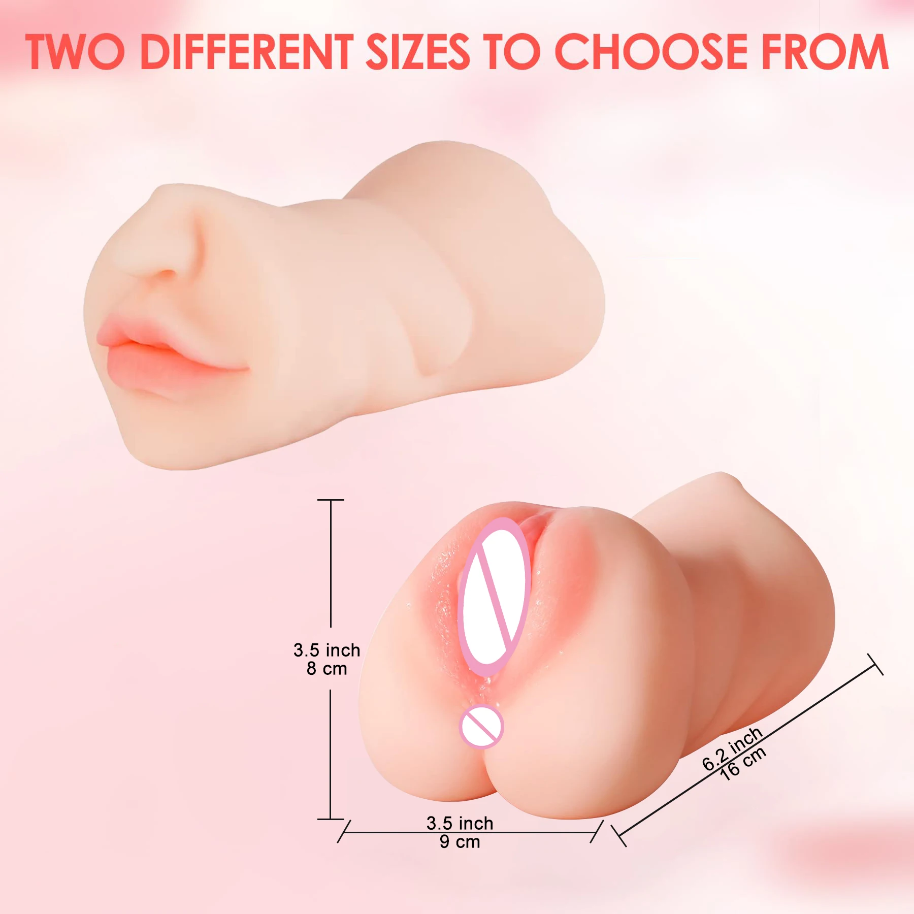 Male Masturbator 3 in 1 Male Masturbator Pocket Pussy with Realistic Mouth Textured Vagina and Tight Anus Sex Toys for Men
