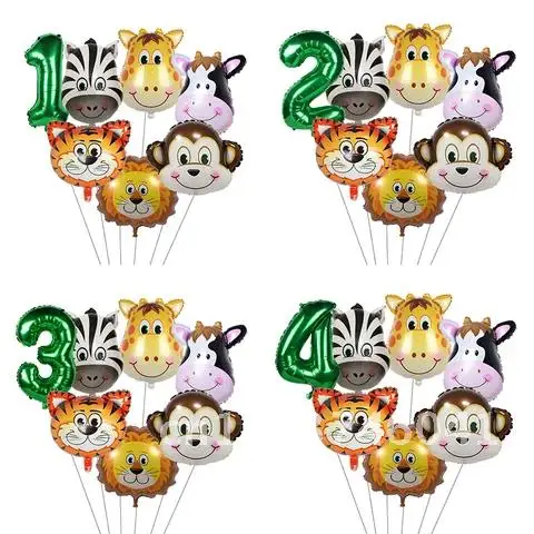 

Forest Theme Animal Balloon Jungle Safari Party Gold Green Number Foil Balloons Kit Kids 1st Birthday Party Decor Baby Shower