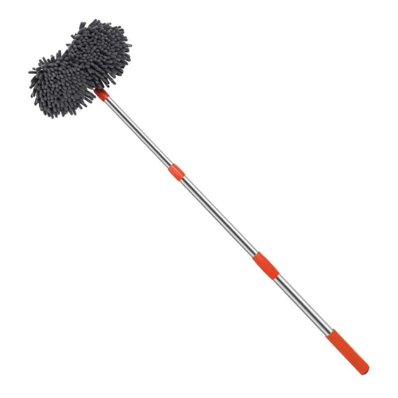 

Car Wash Brush With Long Handle Soft Car Washing Brush Mitt With Telescopic Handle 360 Rotating Heads RV/Car Cleaning Mop Wand