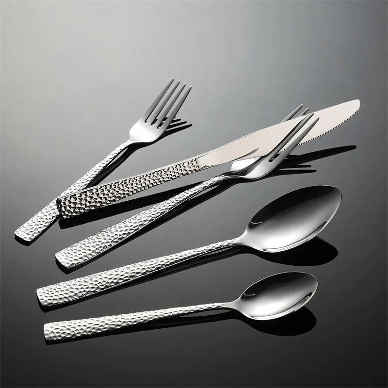 Hammered Stainless Cutlery Set 4