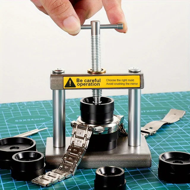 Kit Pressa Orologi Professionale - 12 Matrici Nylon Per Chiusura Casse | Diametro 18-50mm | Impermeabili - Foto 12