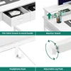 Small Computer Desk with Drawers, Office Desk with Monitor Stand for Small Spaces, Home Office desk 6