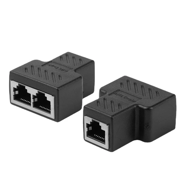 2 Pcs RJ45 Ethernet Câble Adaptateur réseau Ethernet Splitter