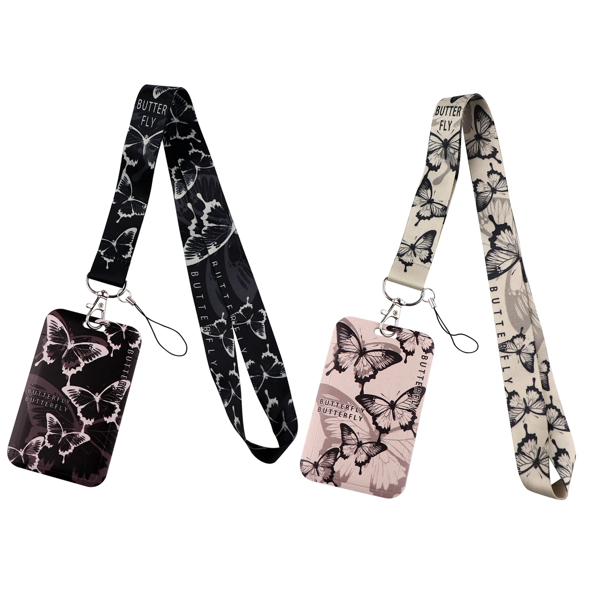 Butterfly Vintage Lanyard Keychain Neck Strap for Key ID Card Phone Straps Badge Holder DIY Hanging Rope Neckband Accessories