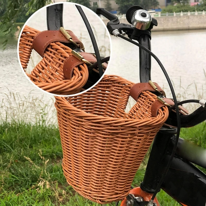 Cestino Per Bici Bambini Con Campanello - Intrecciato A Mano - Accessori Per Ragazze E Ragazzi (Bianco Latte) - 2