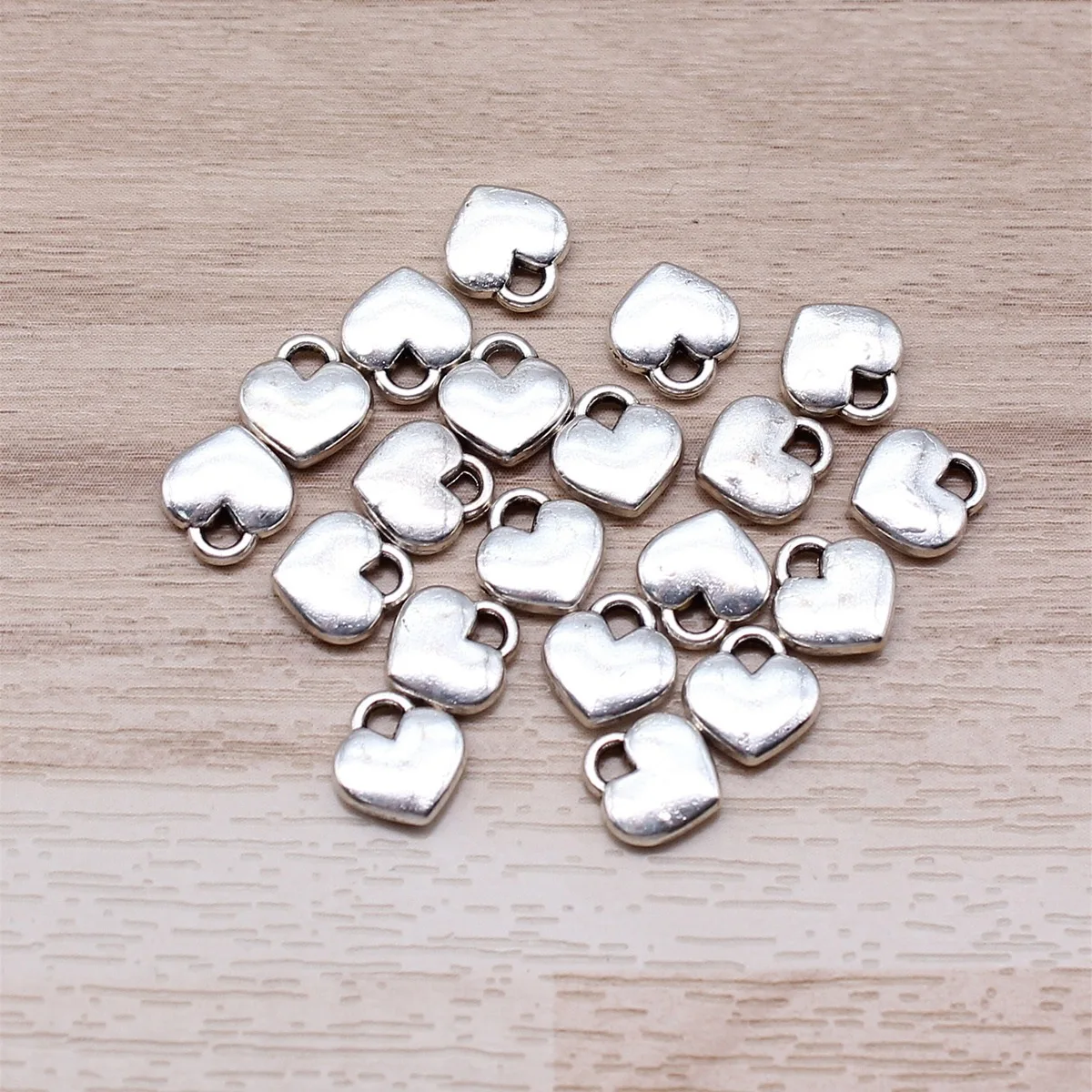 IFOCUS 아연 합금 DIY 쥬얼리 제작용 작은 하트 부적, 8x7mm, 0.3x0.28 인치, 로트당 20 개