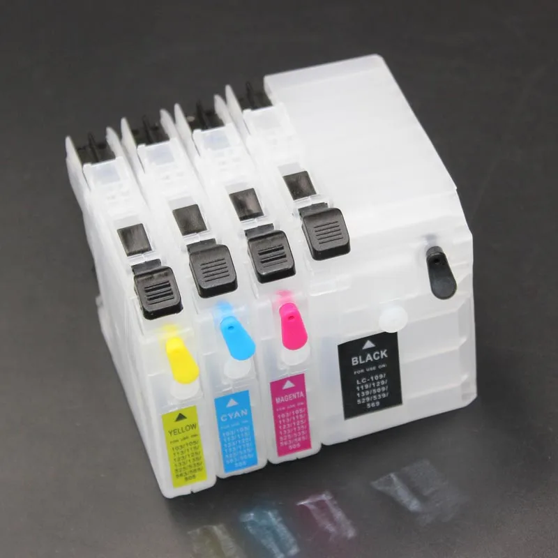 Ink Cartridge 4pcs Refillable For Brother DCP-J100 DCP-J105 MFC-J200 J100 J105 J200 LC569/539/529/139/129/119/109