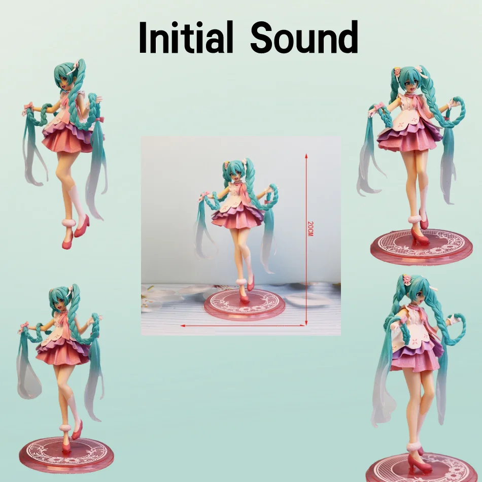 20cm Pink Cherry Hatsune Miku Figura Anime Kawaii Bonecas