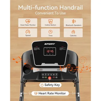 Folding Treadmill with Auto Incline for Home Use: 3.0HP, 300 lbs Capacity, Bluetooth Connectivity 4