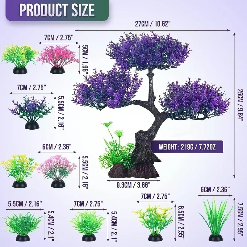 1Set Aquarium Artificial Plastic Plants Decorations for Fish Tank