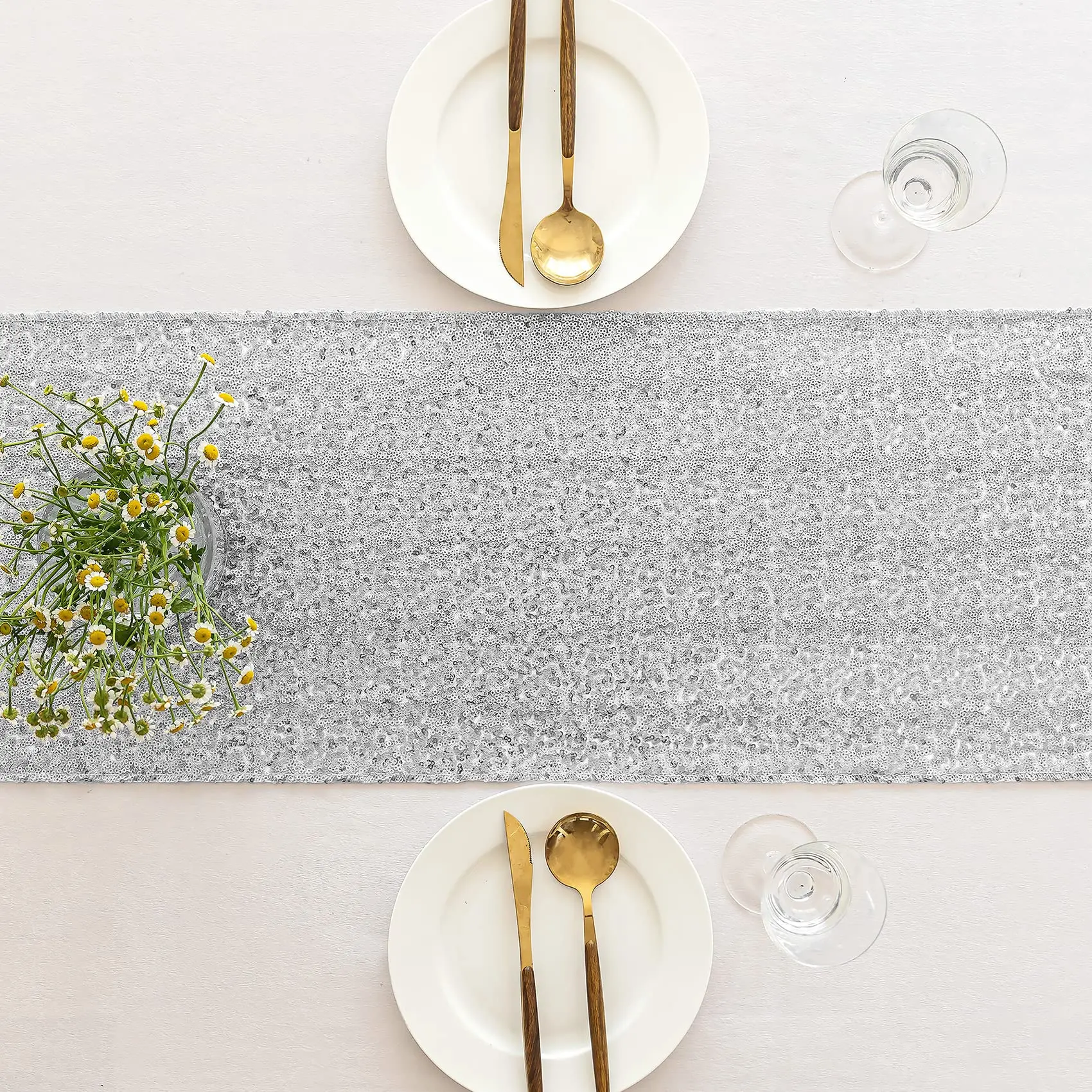 1 Pieces Sequin Table Runner Glitter Dining for Birthday Baby Shower Bachelorette Holiday Celebration Party Wedding decoration 4