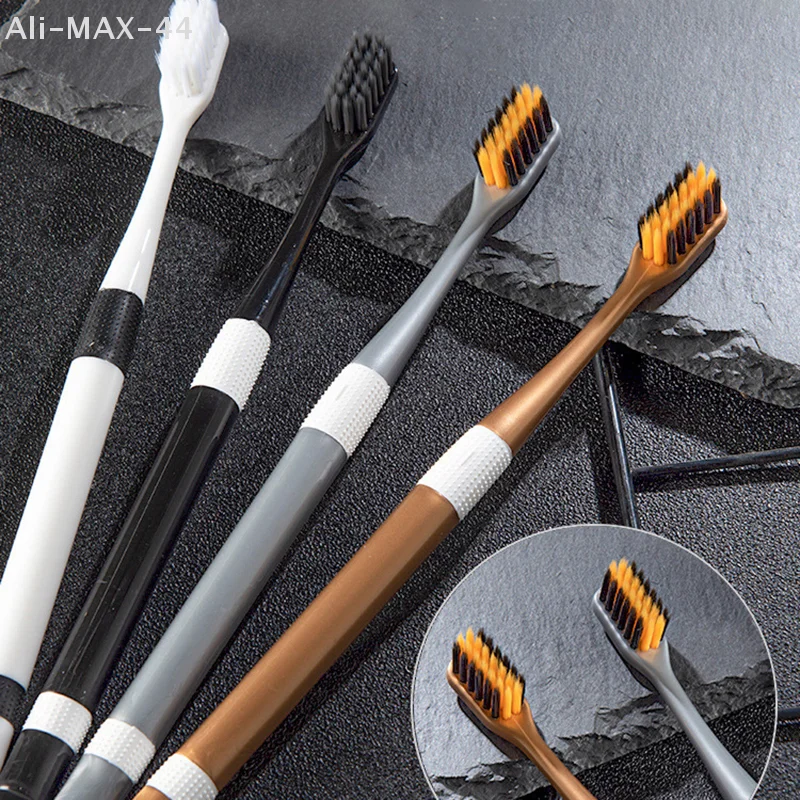 Bamboo Charcoal Toothbrush Set with Ultra-Fine Bristles - Gentle Cleaning