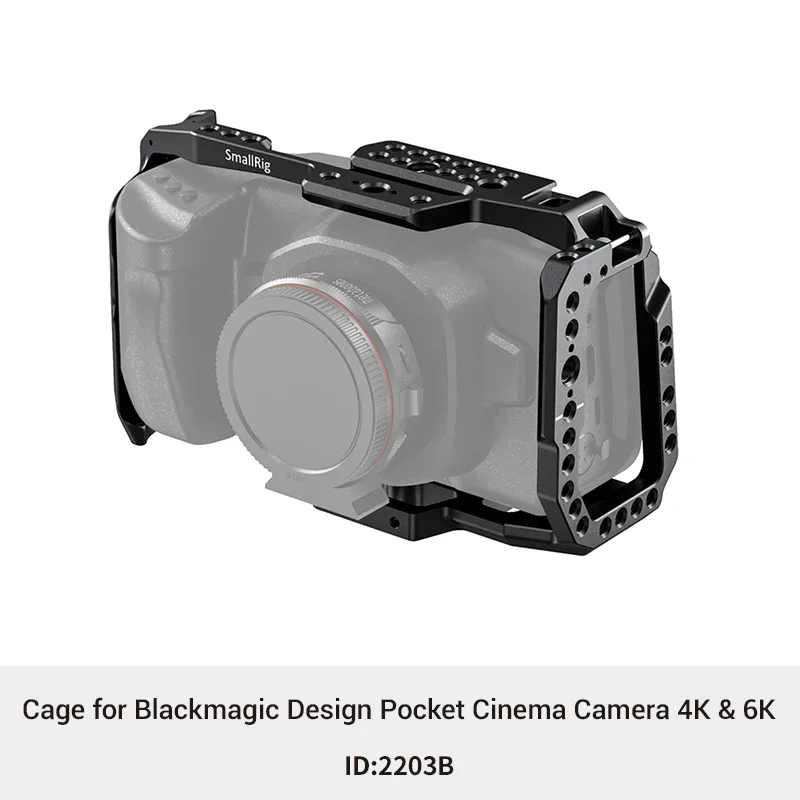

Клетка SmallRig для камеры 4K/6K, быстросъемная клетка для карманного кинотеатра Blackmagic, с направляющей Nato, крепление для обуви, 2203B