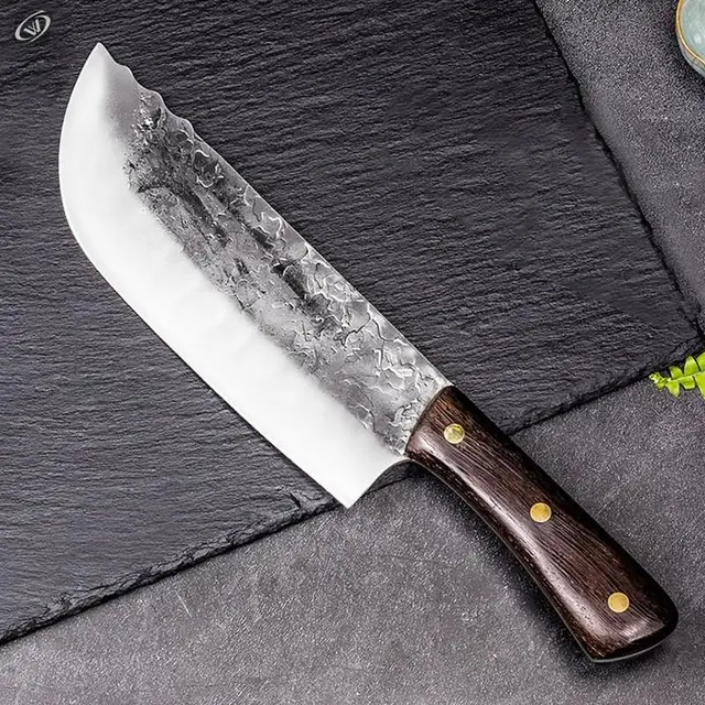 Couteau à couperet forgé couteau de boucher pleine Tang 5CR15mov couteau en acier inoxydable couteau à trancher tranchant couteau de boucher pour hacher la viande 3