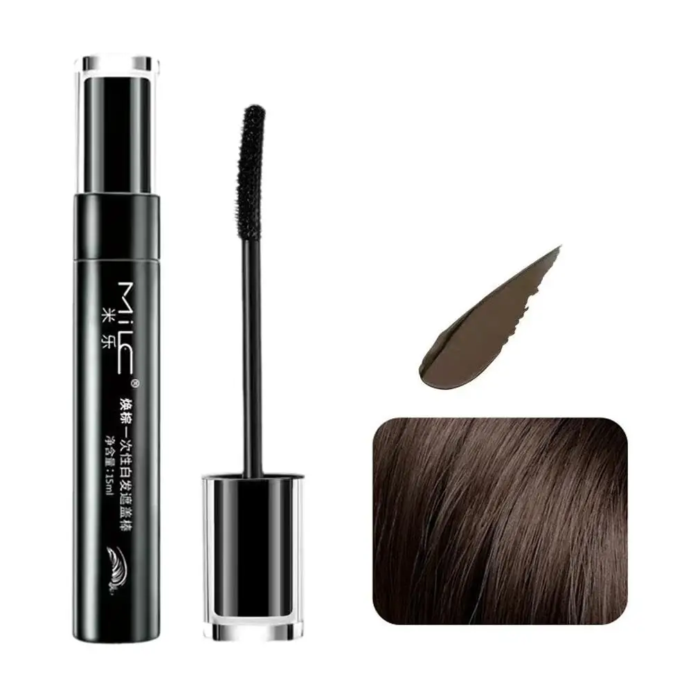 Temporary Hair Color Brush Diy Hair Color Wax Mascara Dye Cream Brown White Up Cover Black One- J1z5