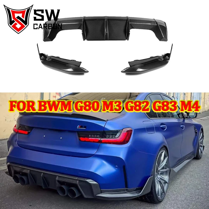 

Стильный задний диффузор из углеродного волокна MP для BMW G80 M3 G82 G83 M4, диффузор для заднего бампера, разветвитель для губ под спойлером, комплект для тела