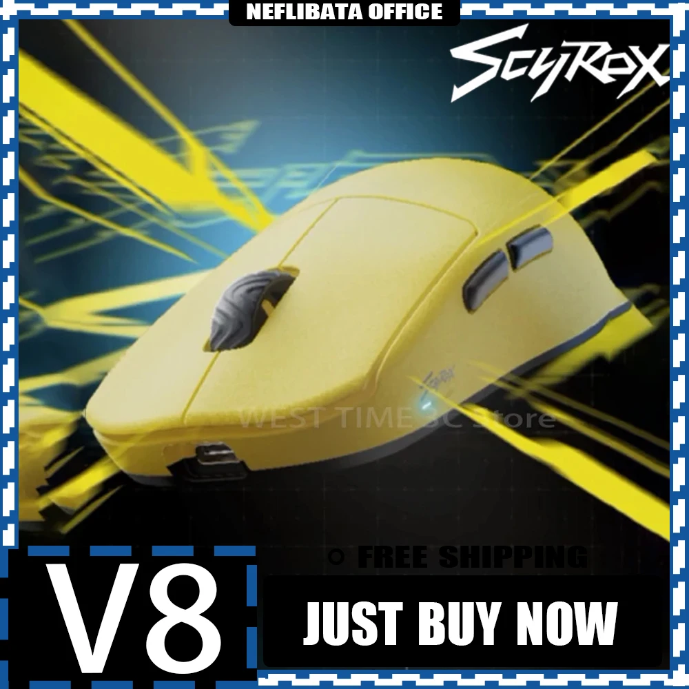 

Scyrox V8 Mouse Paw3950 Dual Mode Wireless 8k Return 36g Ergonomics E-sports Mouse Accessory for Computer Gaming Mice Web Soft