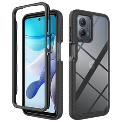 Shockproof Clear Rugged Protective Case with TPU Bumper for PC TPU (Black)