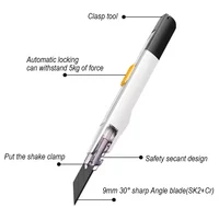 SDI Precise 30-Degree Sharp Utility Knife Ergonomic Handle Box Cutter Safety Thread Cutting Anti Shake Powerful Auto Locking 3