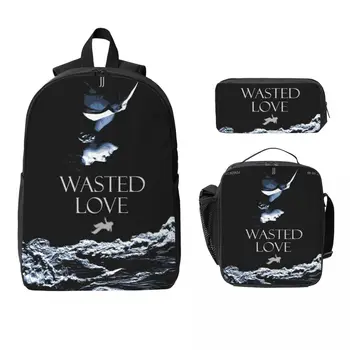 3Pcs JJ Wasted Love 2025 Eurovision Prints School bags Set for Girls Pen Bags Backpack Sets with Lunch Box For School Knapsack 1