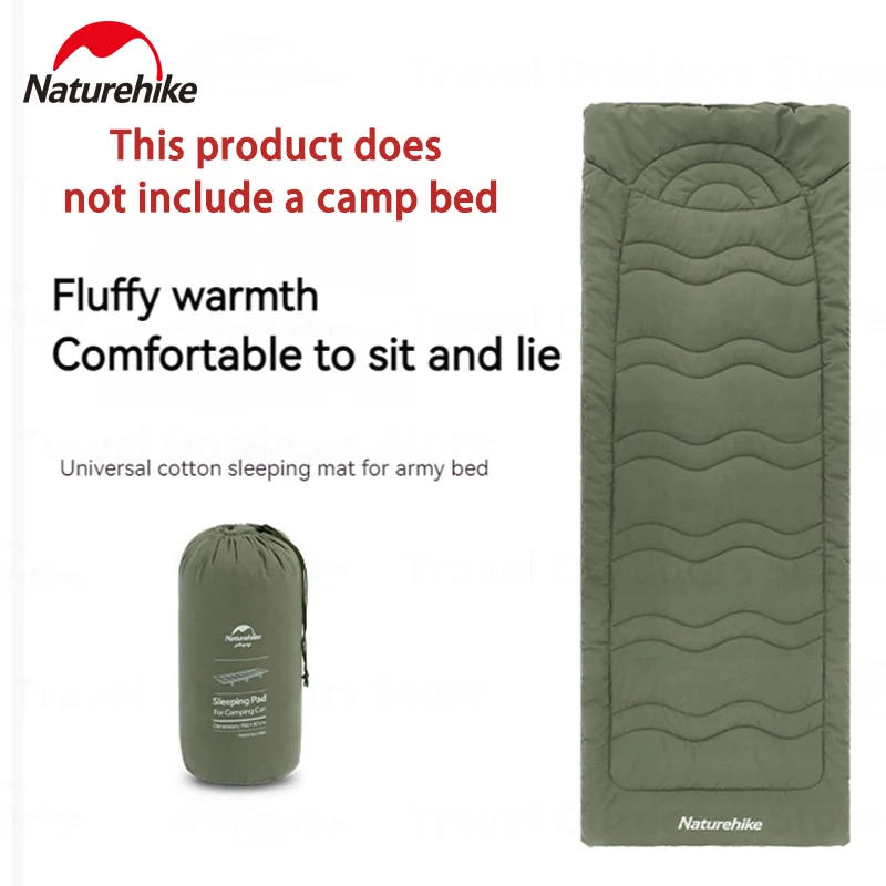 Naturehike 190x67cm Universal Cotton Sleeping Pad For Camp Bed Outdoor Portable Camping Peach Skin Velvet Cot Mat Easy Install