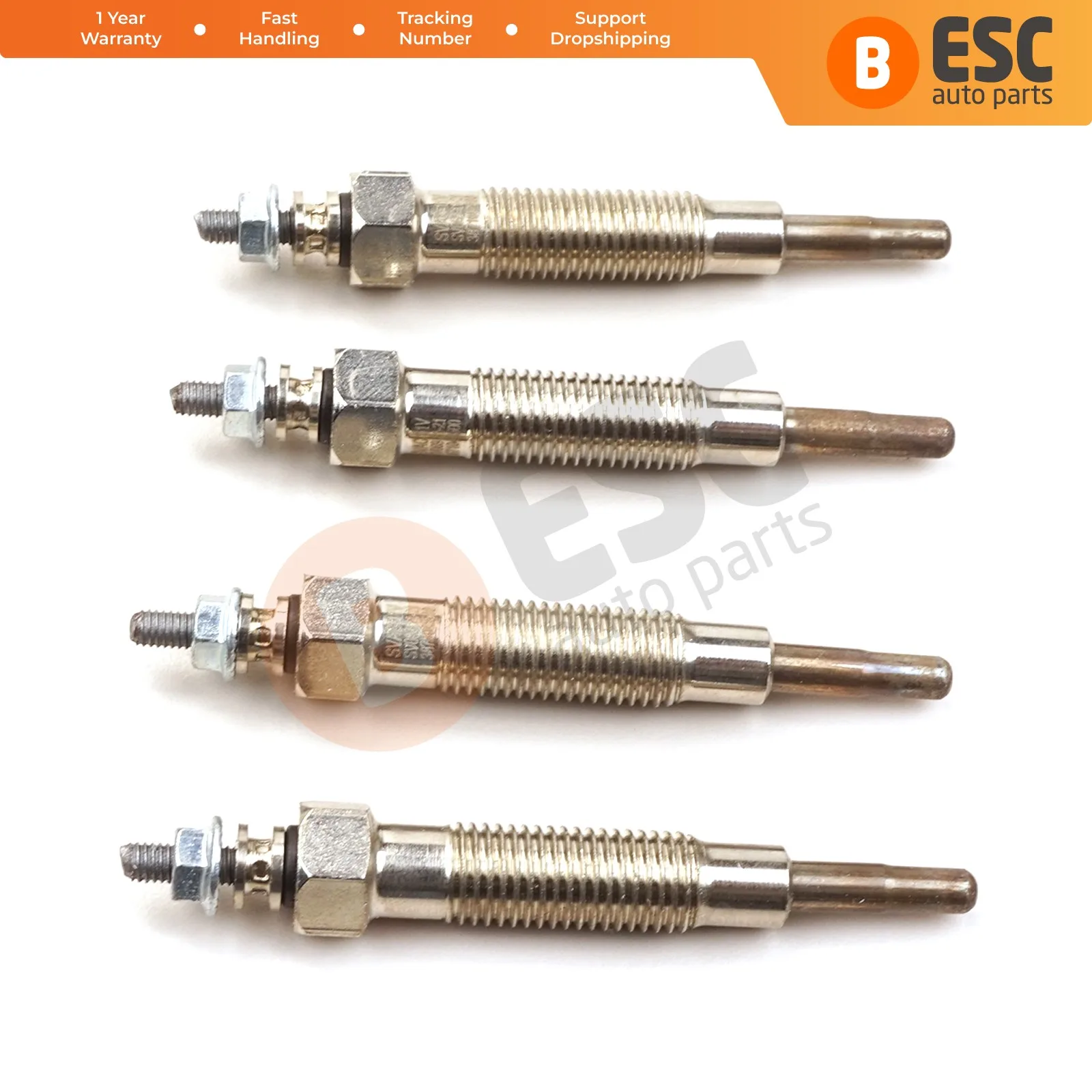 

ESC Auto Parts EGP80-1 4 Pieces Heater Glow Plugs 11 Volt MD197511, GN107 for Mitsubishi Hyundai Fast Shipment Ship From Turkey