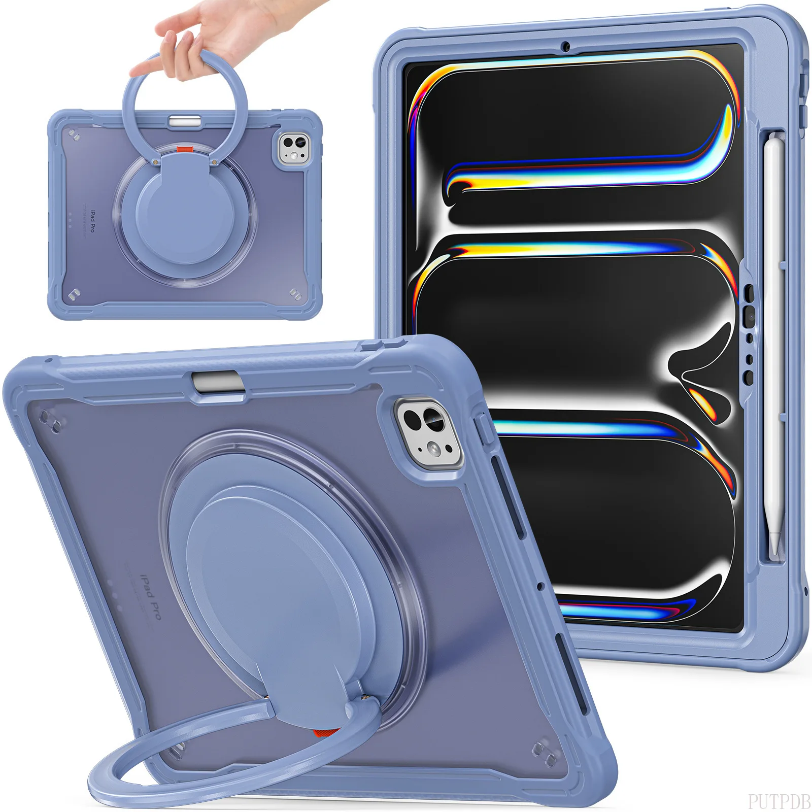 Heavy Duty Shockproof Tablet Case with Kickstand and Hand Strap