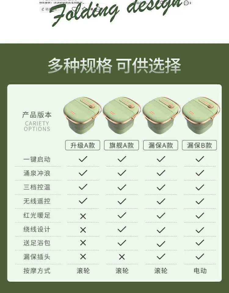 Description Picture 2 of itemFoldable Foot BathPortable Electric Massage Automatic Heating Constant Temperature Household Foot Bath Tub