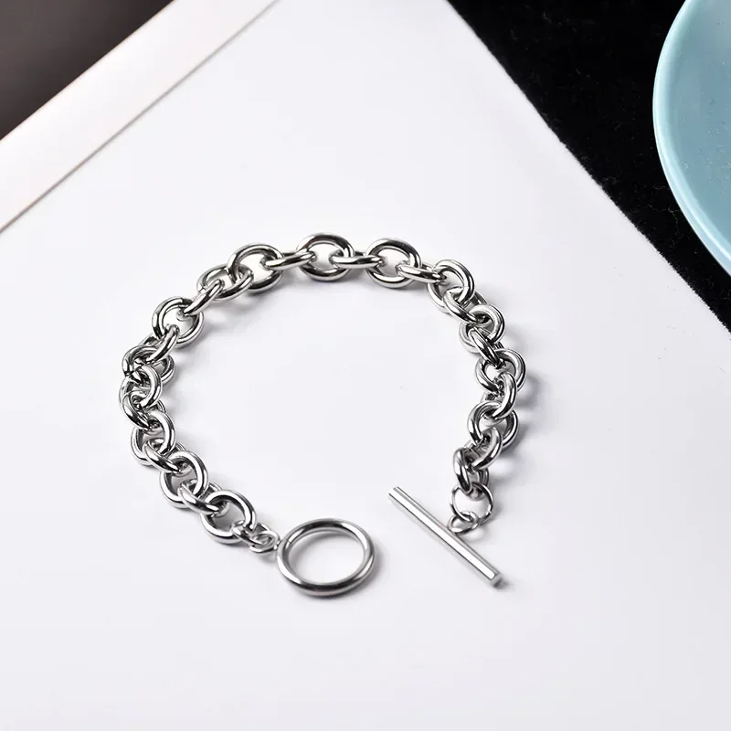 Stainless Steel Bracelet Men Women Chunky Cable Chain Bangles Fashion Edgy Girls Boys Jewelry 2023 New - Image 4