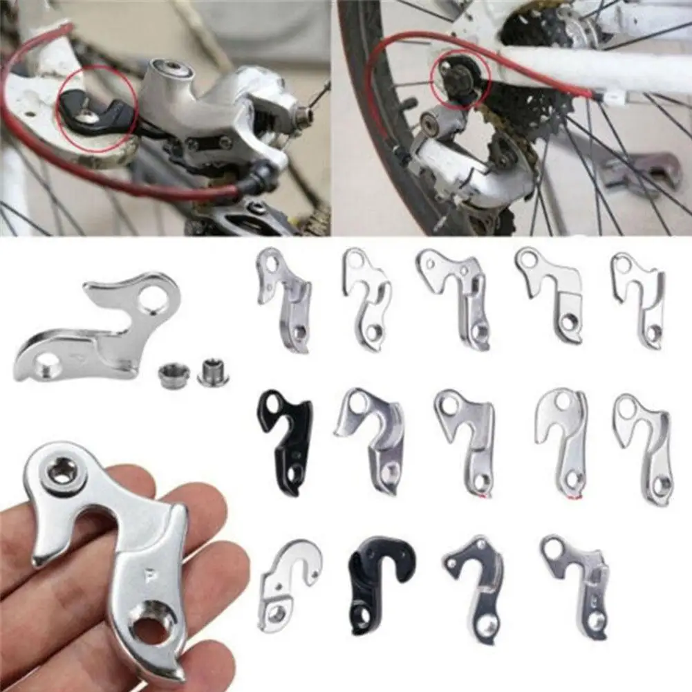 Bicycle Rear Derailleur Hanger With Screws Aluminum Alloy Silver Mtb Mountain Bike Derailleur Accessories