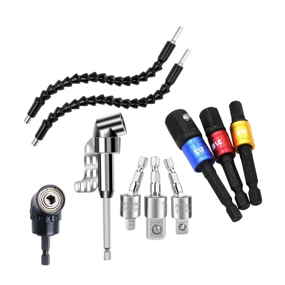 

10pcs Right Angle Adapter Drill Bit Set Bohrerverlaengerung 105 Winkelschrauber