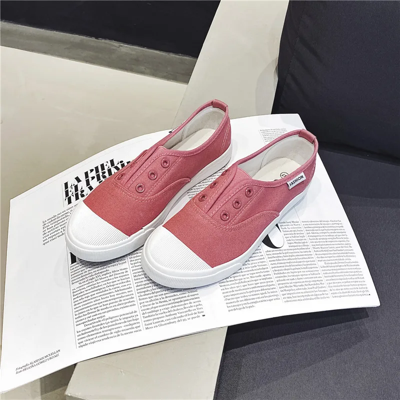 Women Canvas Shoes Fashion Sneakers Promotion Woman Shoes Flats Casual Loafers Slip-on Ladies Student Vulcanize Shoes Trainers