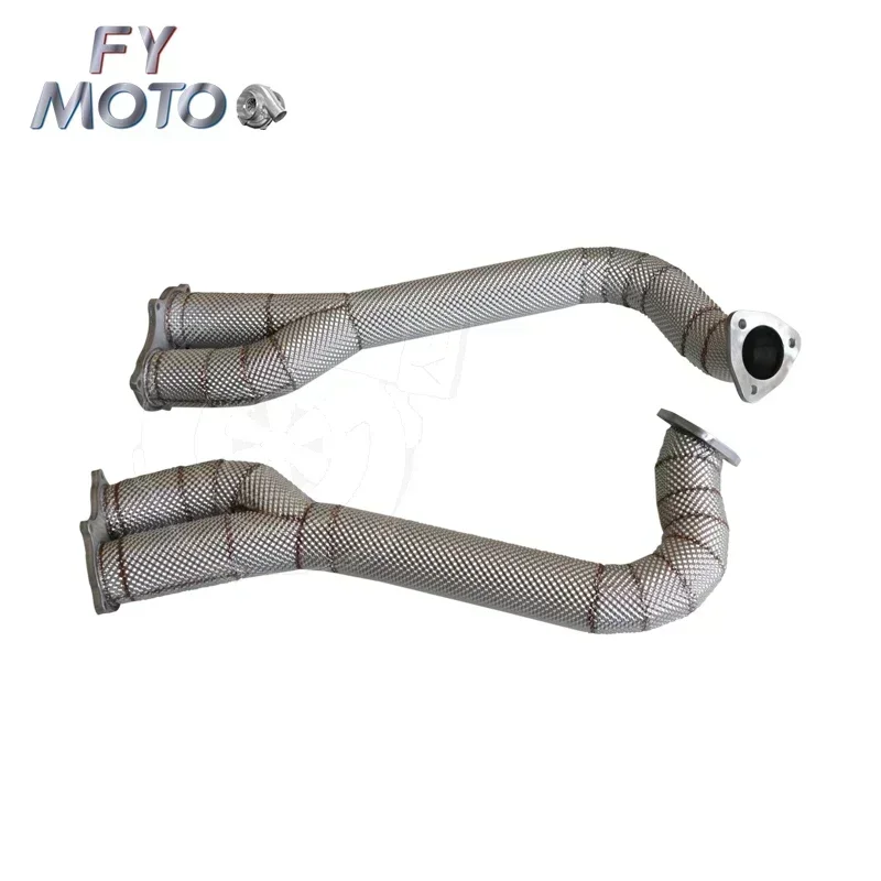 Per Porsche 718 Gt4 / Gts / Spyder Over Axle Link Pipe 2020 + Heat Shield Downpipe