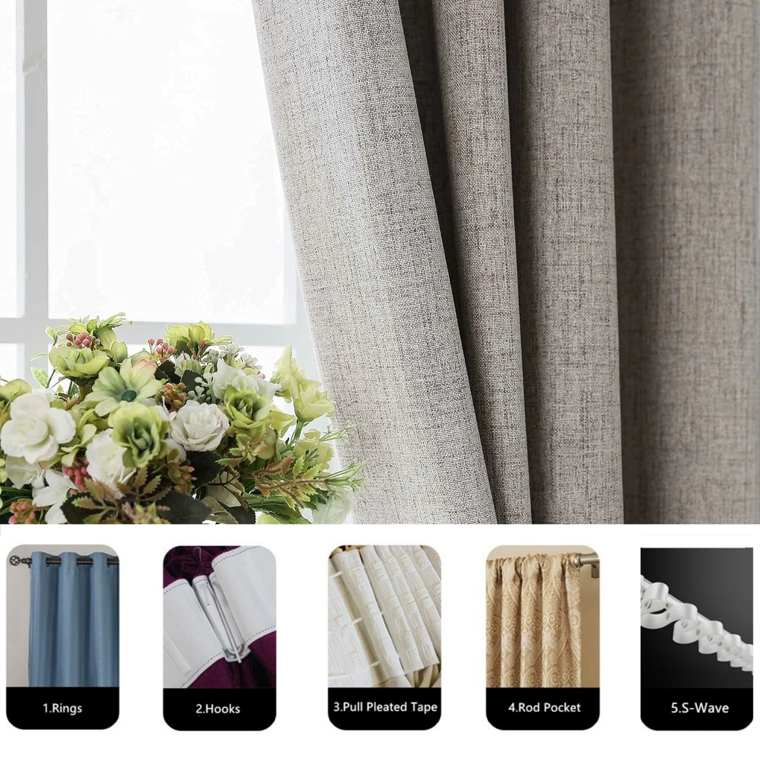 ستائر نوافذ اصطناعية طويلة سقف مخصص - الصورة 6