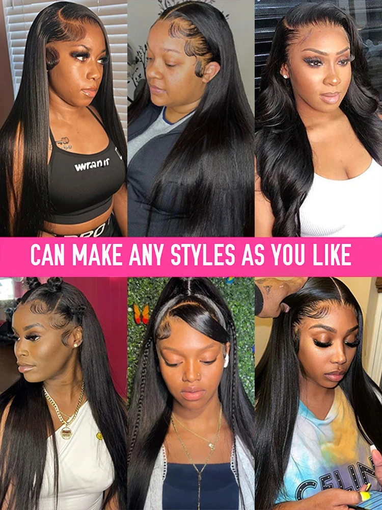 300% Brazilian Bone Straight Lace Front Human Hair Wig 13x6 Hd Lace Frontal For Women Glueless Wigs 100% Human Hair 30 36inch - Image 5