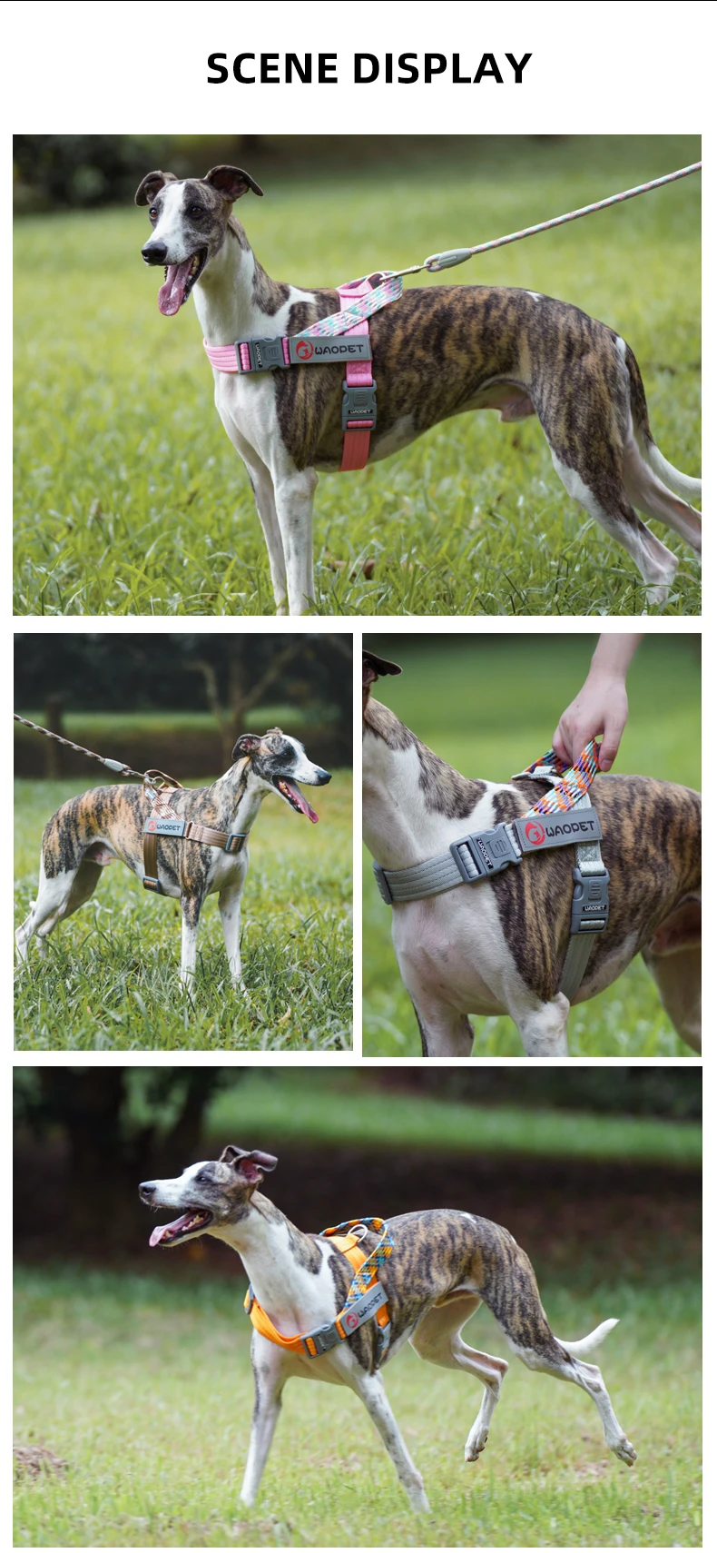 Durable Nylon Medium And Heavy Dog Harness No Pull Reflective Webbing Harness Dogs Walking Handle - PeticaDeals
