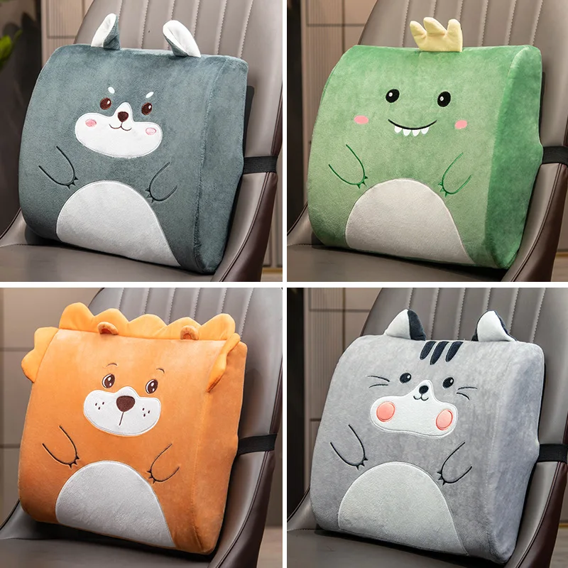 

Cartoon Animals Plush Lumbar Pillow Cushion Sitting Chair Plush Backrest Pillow Kids Adults Nap Pillow 35*32*12cm Accessories