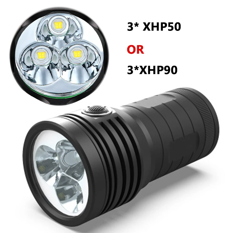 

Super Powerful LED Flashlight 3pcs XHP90.2 Built in Battery Tactical 3 Mode Torch USB Rechargeable Lamp Ultra Bright Lintern