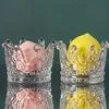 1pc Elegant Crown-Shaped Glass Storage Box Classic Multipurpose Vanity And Countertop Decor Holder Beauty Egg and Ring Storage 5