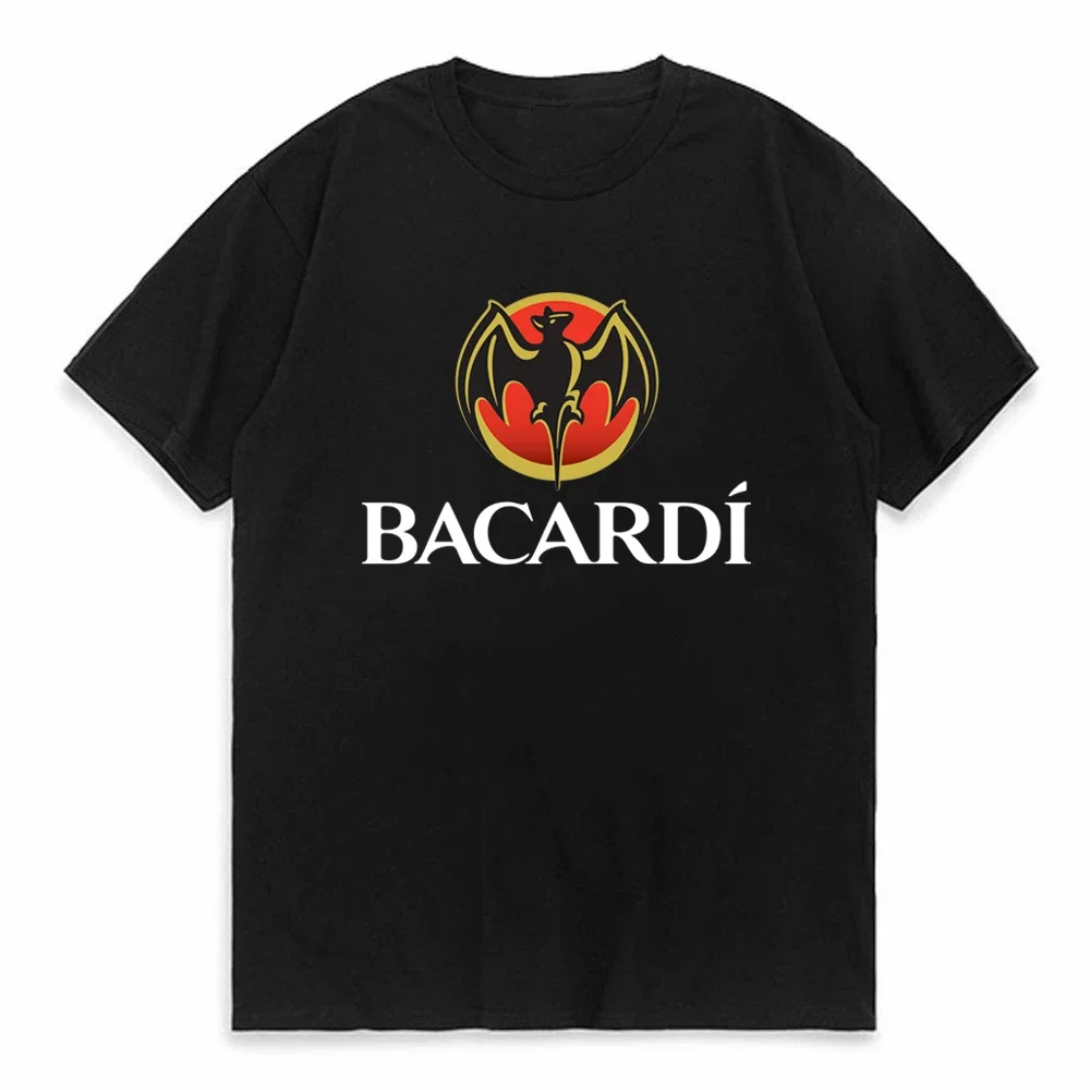 

Новая мужская футболка с логотипом Bacardi, модная летняя футболка большого размера с коротким рукавом, крутая Повседневная дышащая футболка