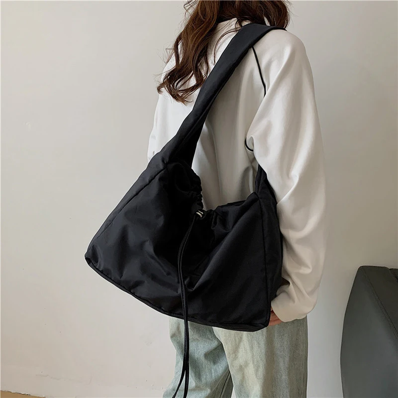 Casual Drawstring Shoulder Bags For Women Large Capacity Handbag Sport Gym Bag Shopping Bag Gilr Crossbody Bag bolsa feminina