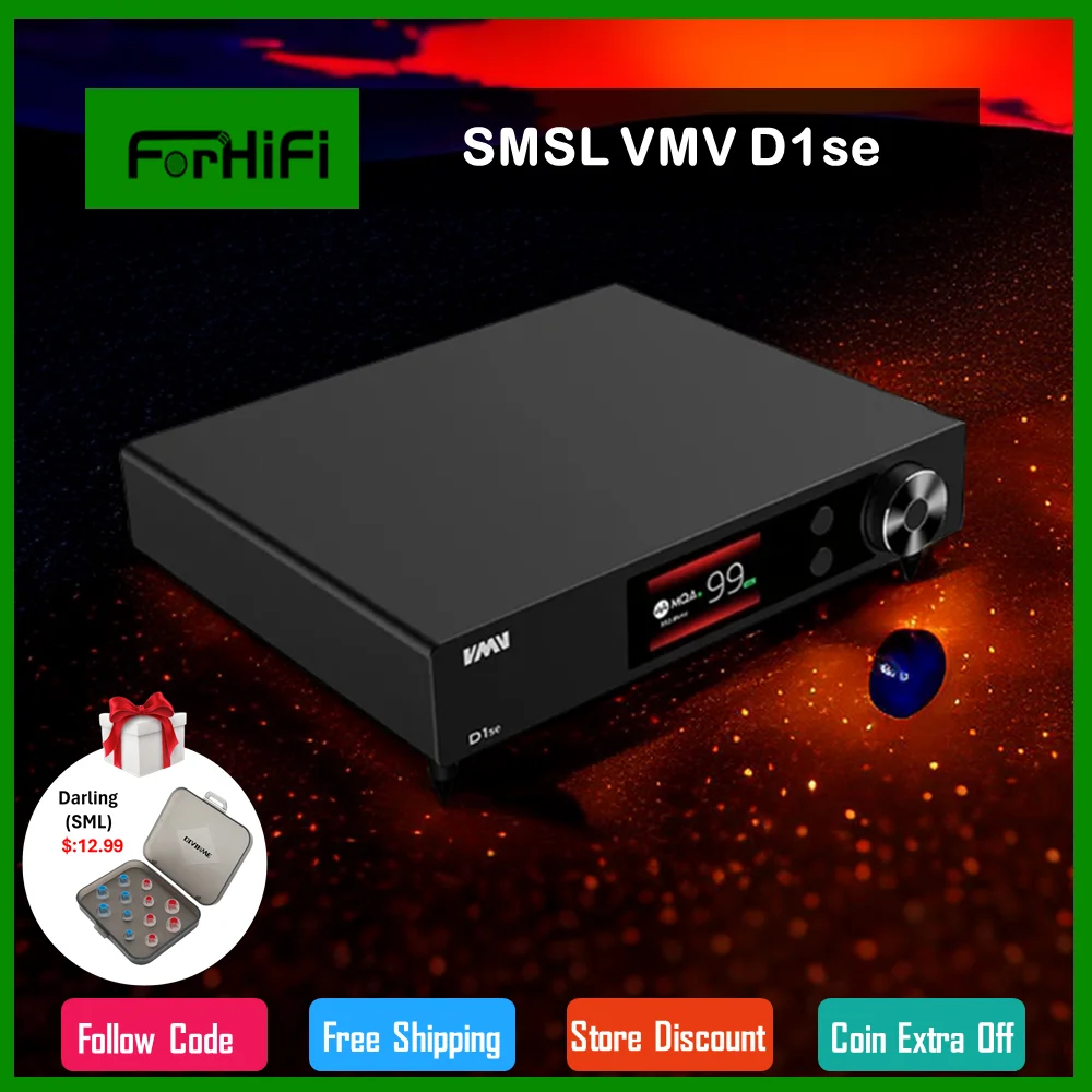 

SMSL VMV D1se High-end MQA Audio DAC luetooth5.0 USB Optical Coaxial RCA DSD512 ES9038PRO With Remote Control For VMV A1