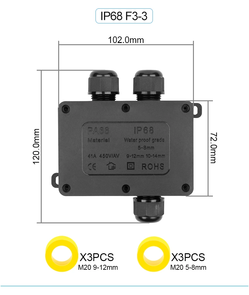 2/3/4/5/6 Wege Outdoor Kunststoff wasserdichte Box IP68 Elektrokabel Drahtverbinder Wasserdicht Versiegelte Anschlussdose mit Anschluss – Detail 9