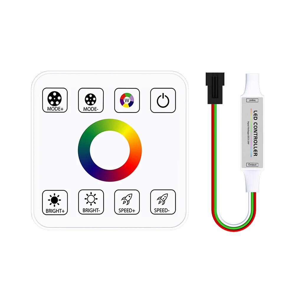 DC5-24V 86 タッチパネルミニ RGB コントローラー WS2811/WS2812B RGBIC 流れる水馬レース LED ストリップ調光器