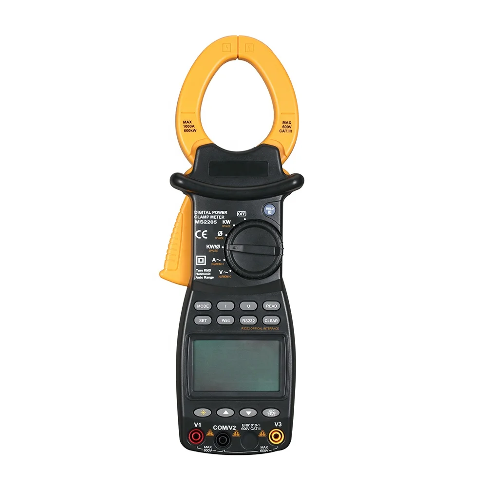 Ms2205 Multimeter Wattmeter 3phase Professional High Sensitivity Clamp Meter Power Factor