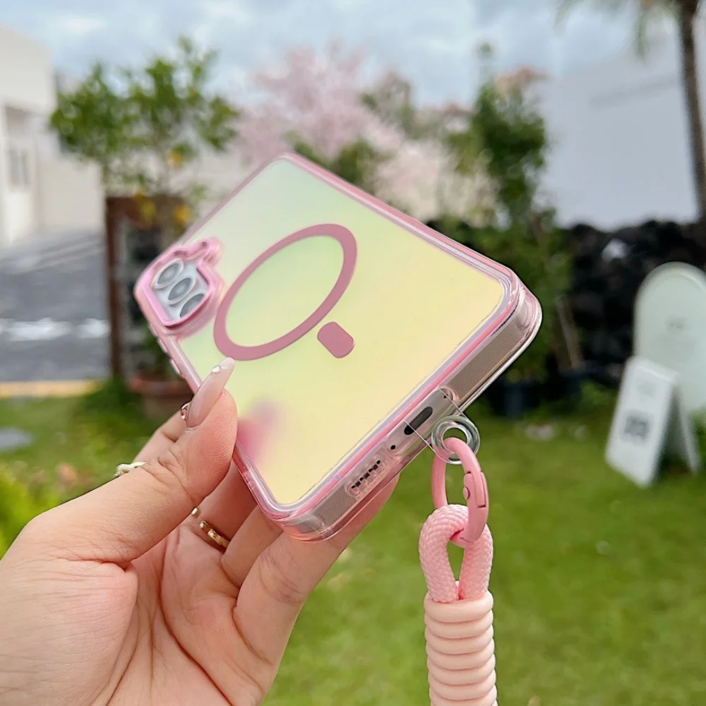 Gradient Laser Magnetic Wrist Strap Acrylic Cover Case