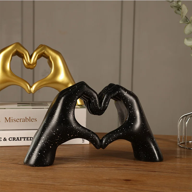 

Nordic Heart Gesture Sculpture Home Decoration Love Live Statue Figurines Wedding Ornaments for Living Room Desk Accessories