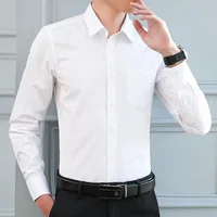Hommes Anti-rides gratuit affaires confort mode respirant chemise mince élastique nouvelle chemise à manches longues couleur unie chemise confortable 2